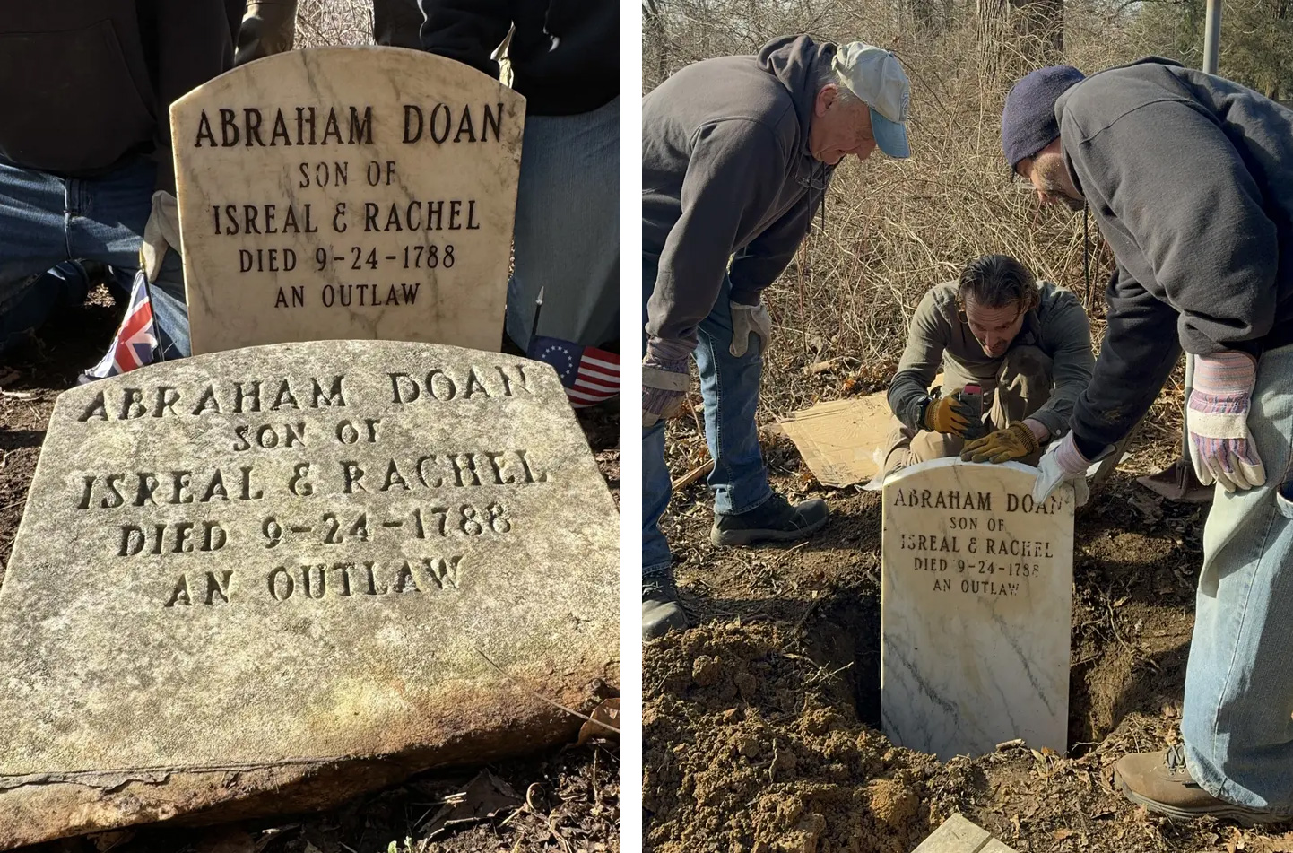 Original Doan Outlaw Grave Marker Donated To Doylestown Museum